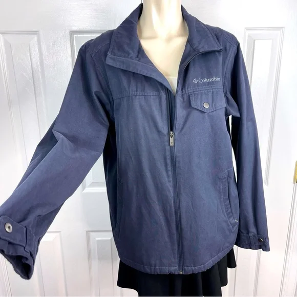 SOLD 🌟COLUMBIA Canvas zip up jacket Men’s blue Venture Creek Jacket lightM - Picture 1 of 12